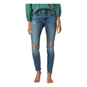 Lucky‎ Ava Skinny Jeans Blue Medium Wash Denim Mid Rise Distressed Hem 2 / 26